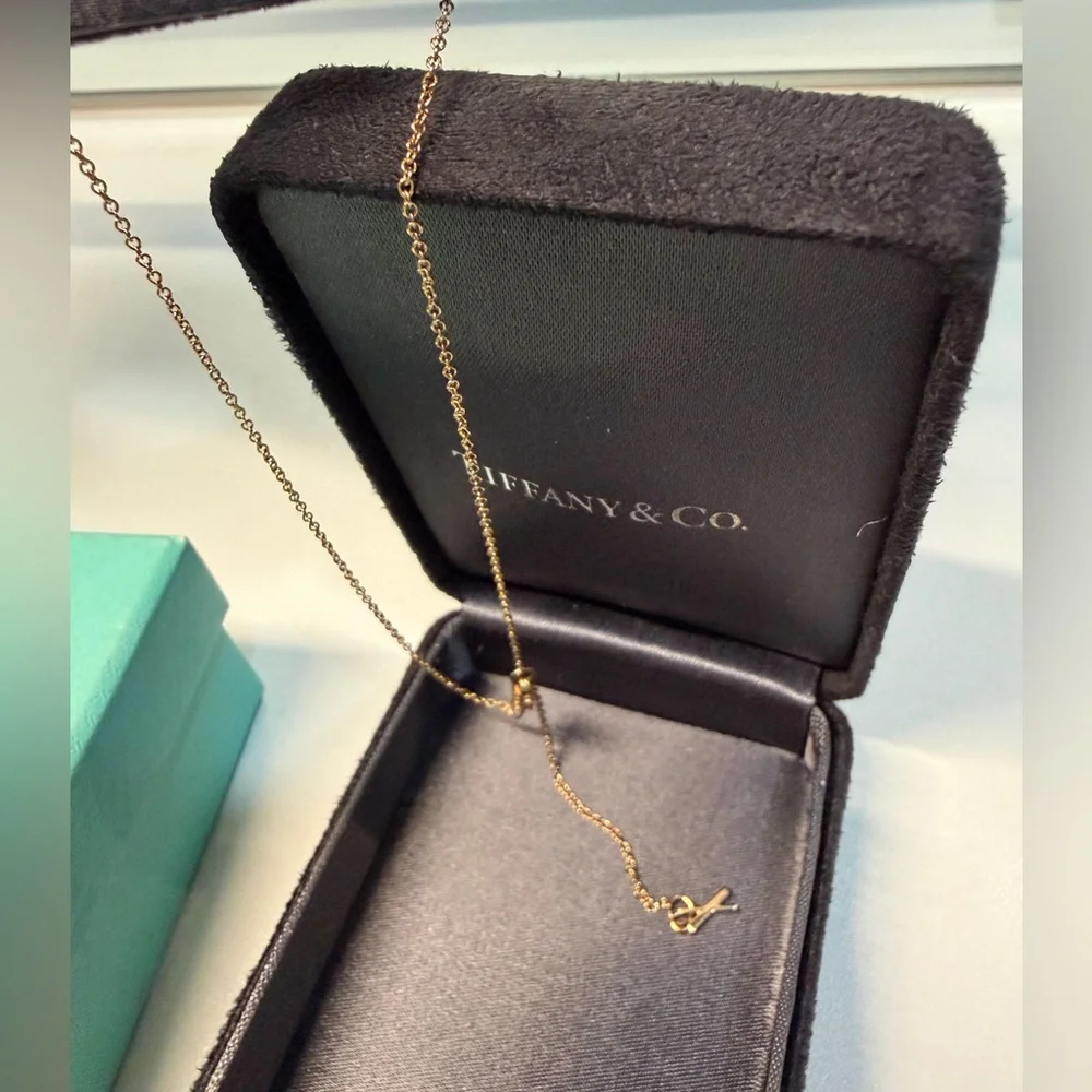 Tiffany & Co. Atlas X Closed Interlocking Pendant Necklace 18K Rose Gold